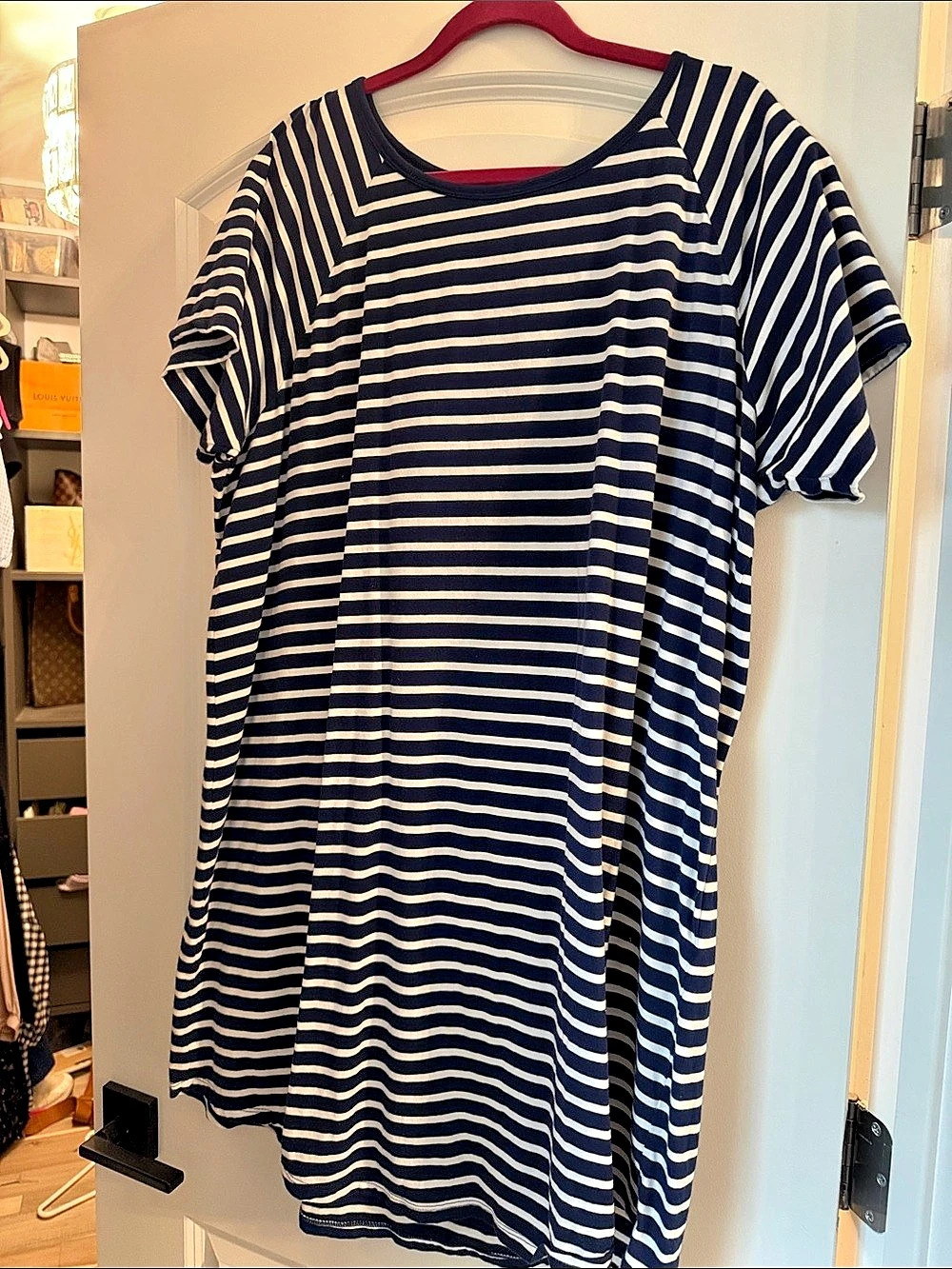Michael Kors Striped Mini Dress in Blue & White Size 2X Like New